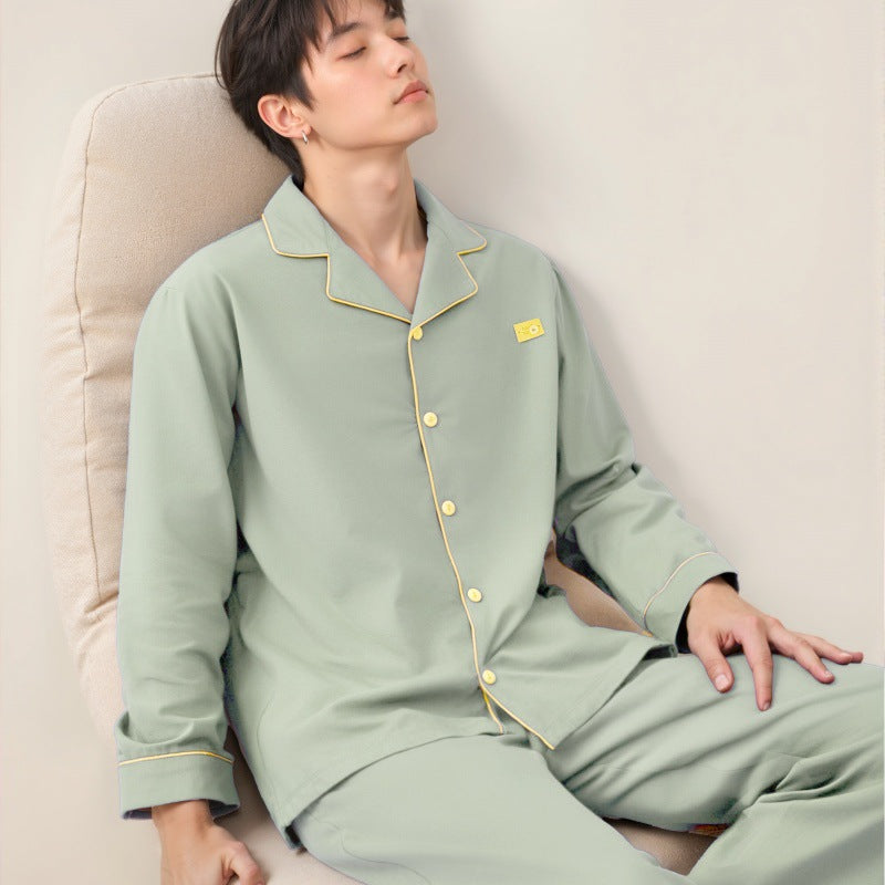 A men's pure cotton pajama set