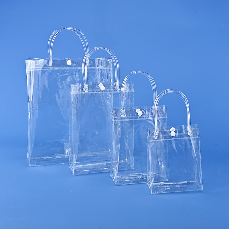 A spot stall pvc plastic tote bag transparent hose thickened red wine packaging bag gift bag