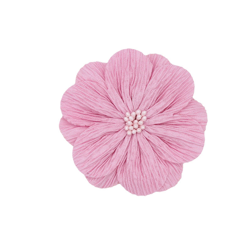 A new handmade pleated fabric flower bark pattern flower core head flower headband accessories shoes and hats flower clothing accessories 8CM - Mixbatch