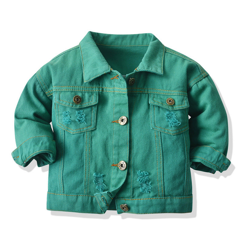 A children's tie-dye denim jacket