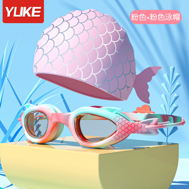 A children's swimming goggles anti-fog boys and girls small frame goggles swimming training diving swimming high definition waterproof professional equipment - Mixbatch