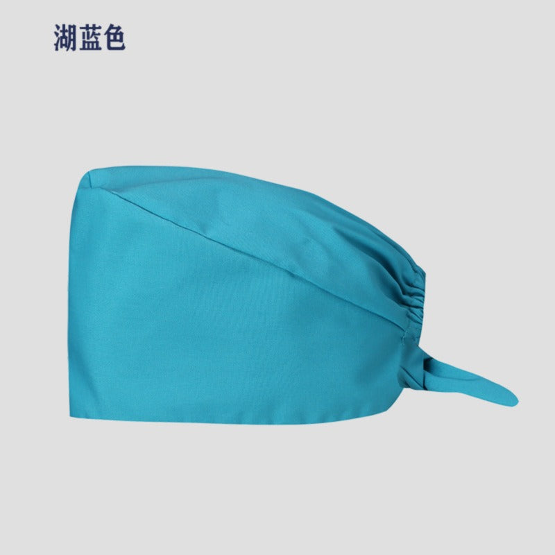 A Cross-border surgical cap Cotton solid color nurse operating room cap Sweat-absorbing and windproof confinement cap Dental dentist cap