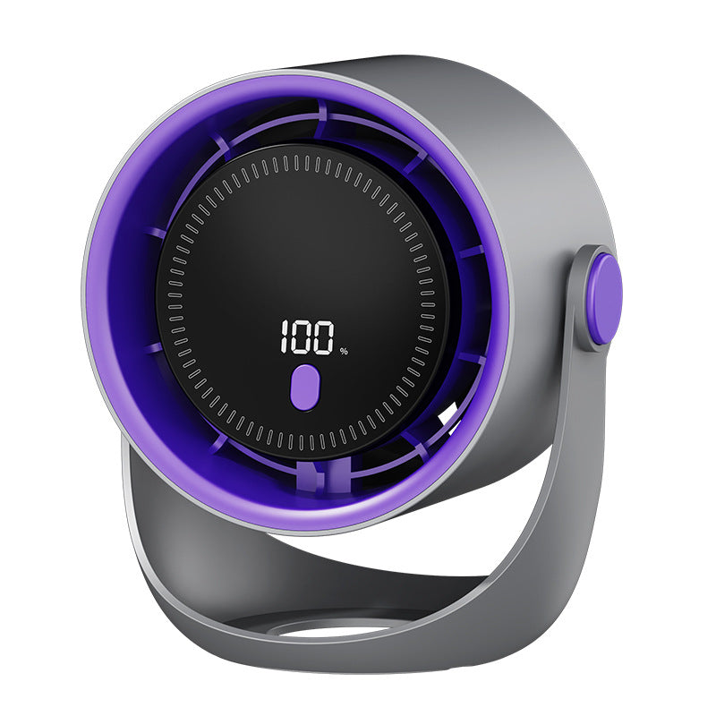 A USB charging digital display bladeless turbine high wind dormitory fan air circulation desktop fan