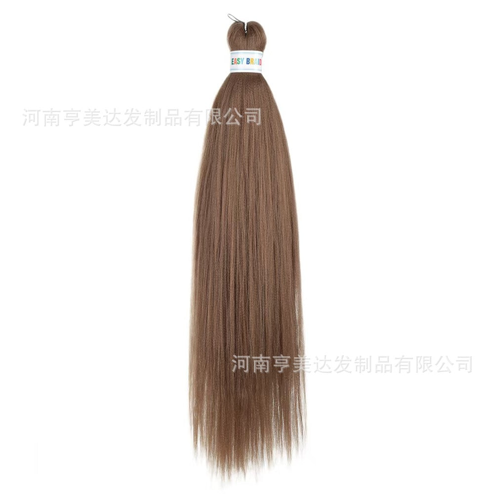 A EZ Color 26inch Women Chemical Fiber Long Straight Hair Large Easy Braided Hair Low Temperature Silk Long Straight Hair Wig - Mixbatch