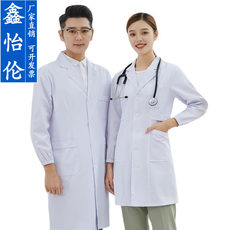 A Medical White Coat Short Sleeve Long Sleeve Pharmacy Dental Hospital Doctor Nurse Laboratory Beauty Salon Workwear Spot