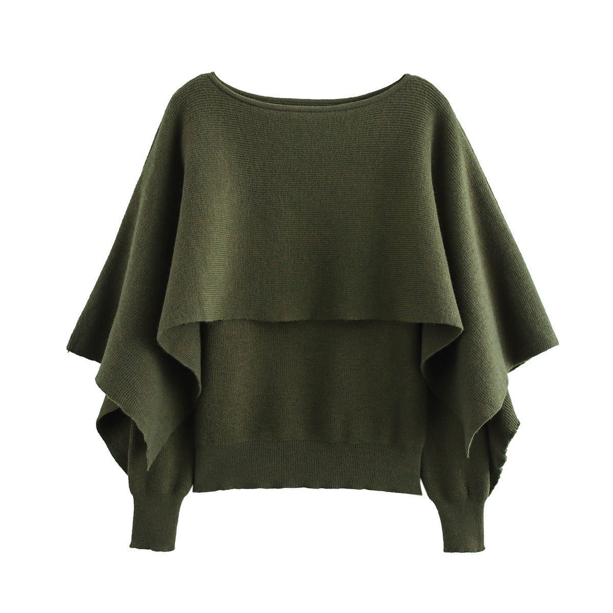 A cape knitted sweater