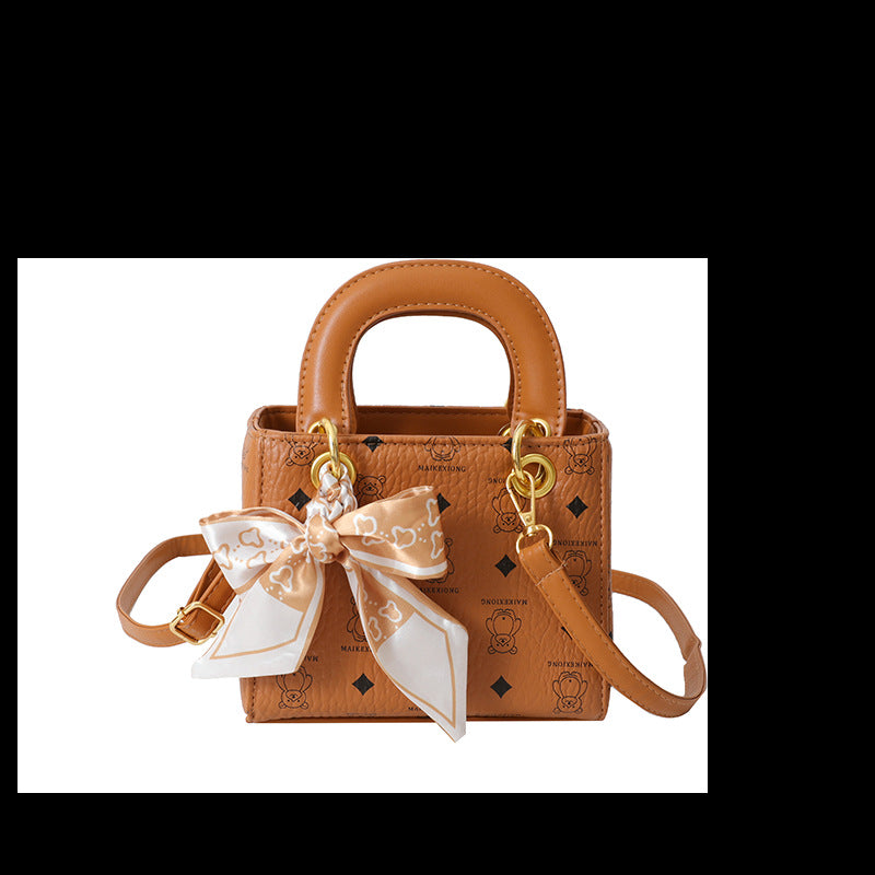 A cross-border printed handbag bag women's French high-end Princess Diana bag retro printed small square bag single shoulder messenger women's bag - Mixbatch