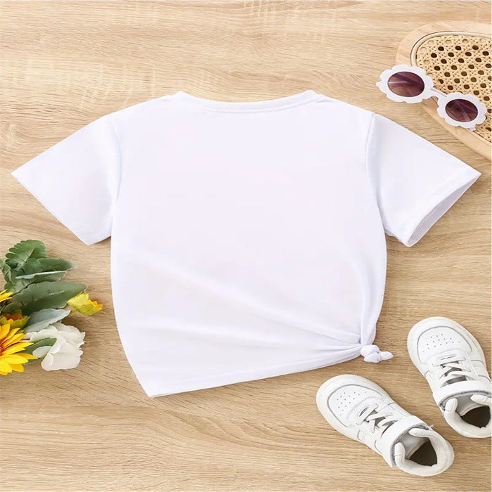 A Cross-border European and American pure cotton men's and women's children's clothing summer round neck short-sleeved t-shirt printed 100% COTTON - Mixbatch