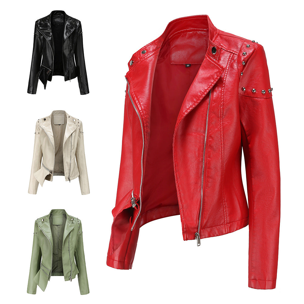 A women's leather jacket