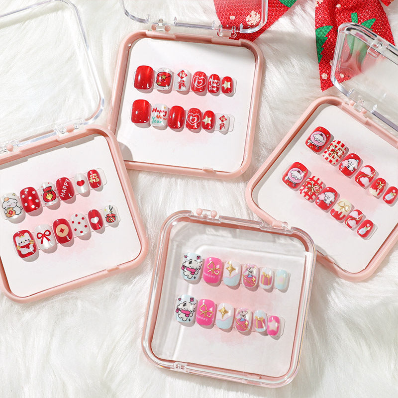 A new three-dimensional gilt cat's eye wearing armor, handmade nail piece nail piece finished nail piece cute cartoon nail sticker - Mixbatch