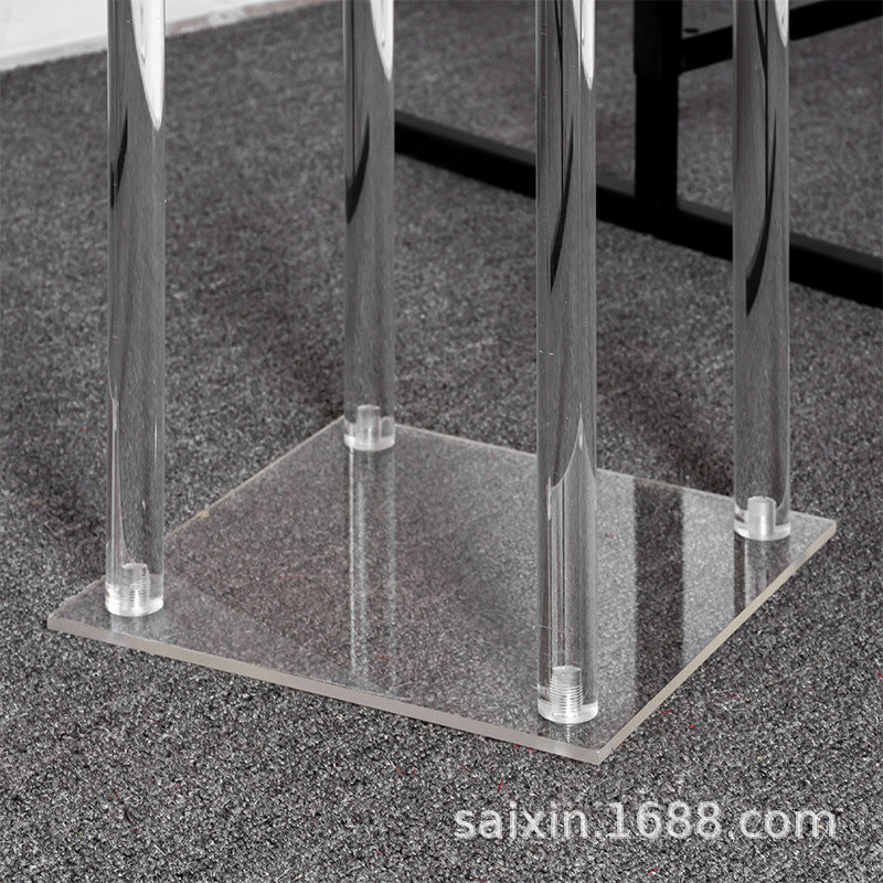 A transparent flower stand acrylic