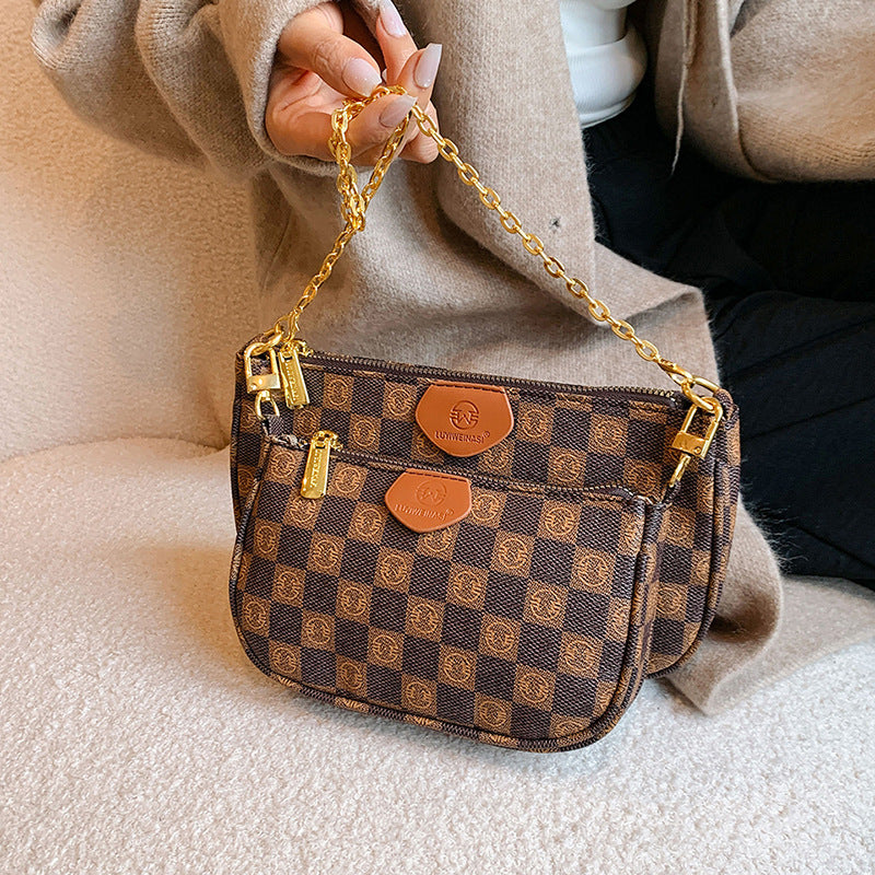 A new high-end printed letters retro shoulder messenger small square bag versatile child and mother bag - Mixbatch