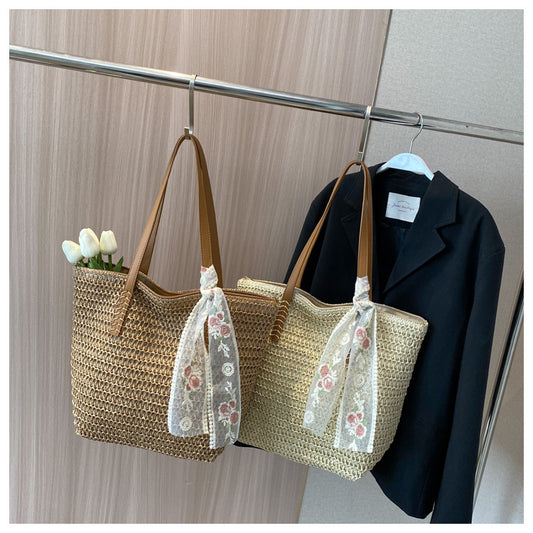 A woven bag shoulder bag