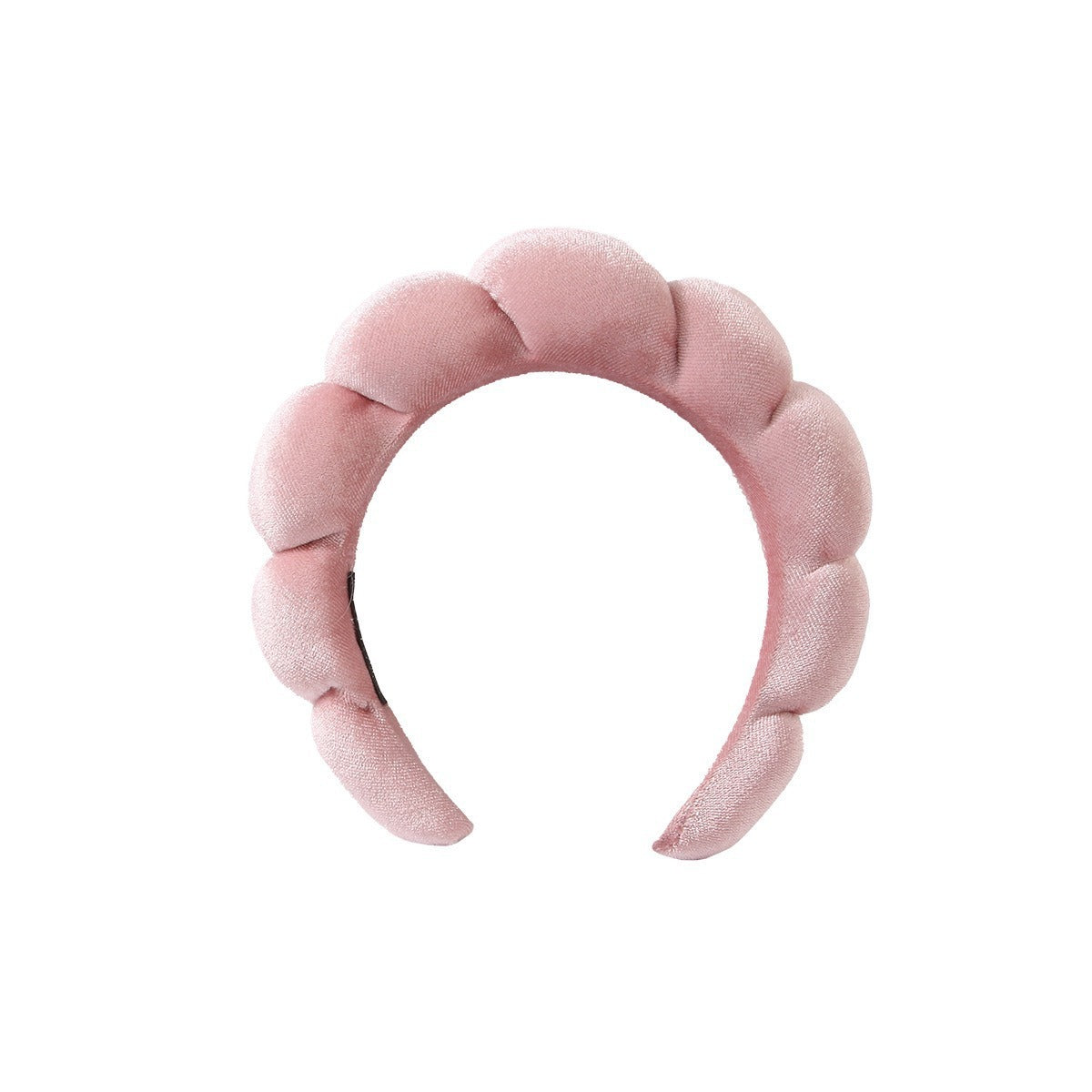 A Golden Velvet Cloud Headband Women's High Cranium Top Wash Headband Simple Solid Color Versatile Headband Hair Accessories