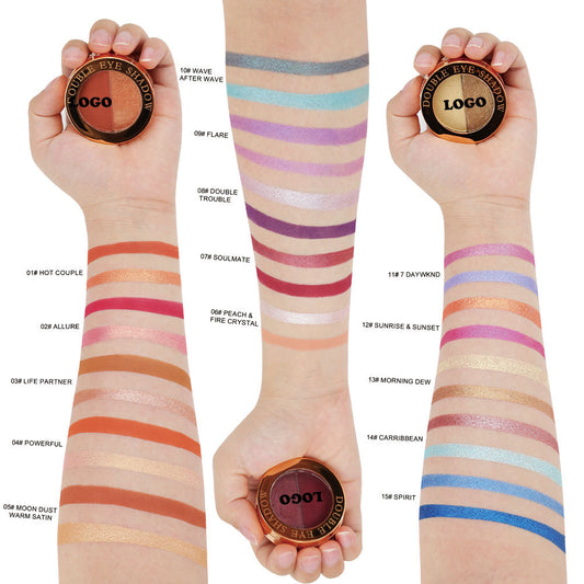 A two color eyeshadow —— Customizable logo MOQ 100 pieces