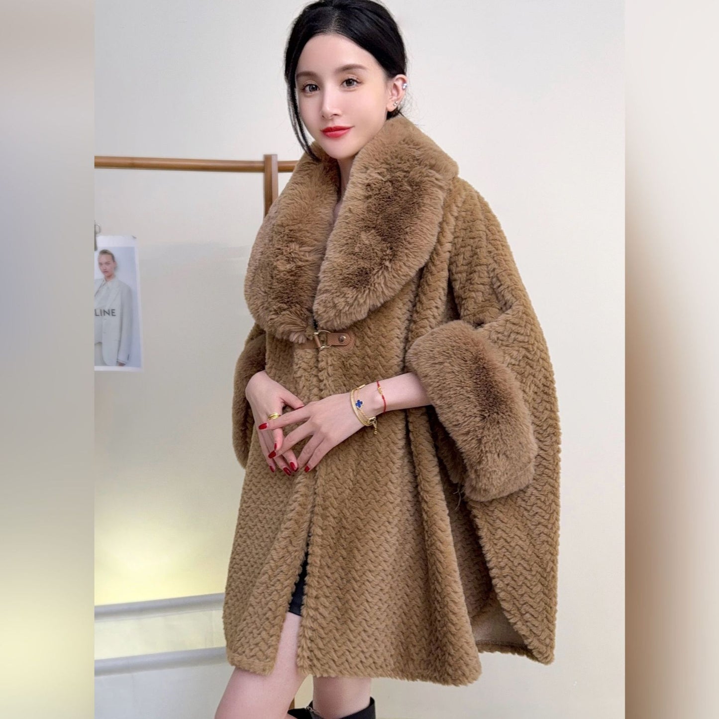 A faux fur jacket