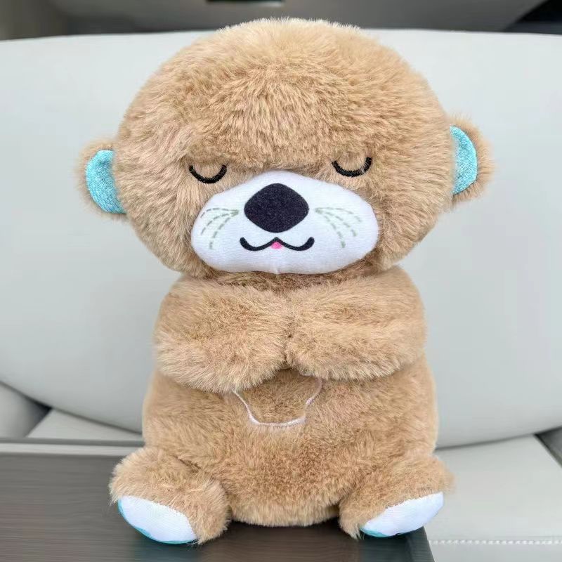 A breath otter breath bear cute plush toy soothing luminous doll cute sweet sleeping position otter sleeping