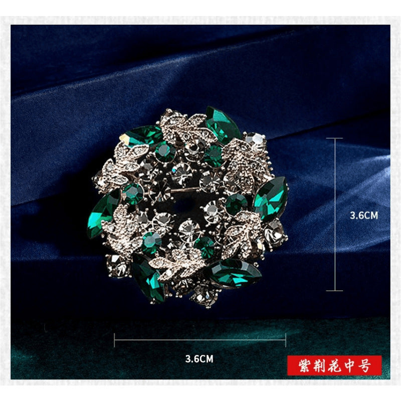 A new Bauhinia brooch, brooch with diamonds, retro pin brooch, fashionable and versatile Korean version - Mixbatch