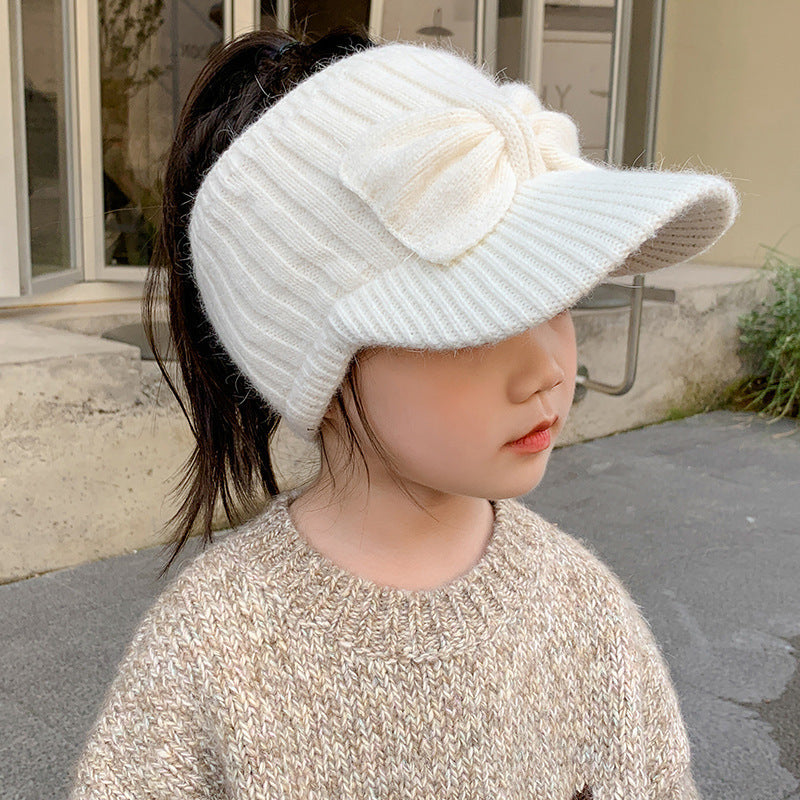 A children's knitted wool hat