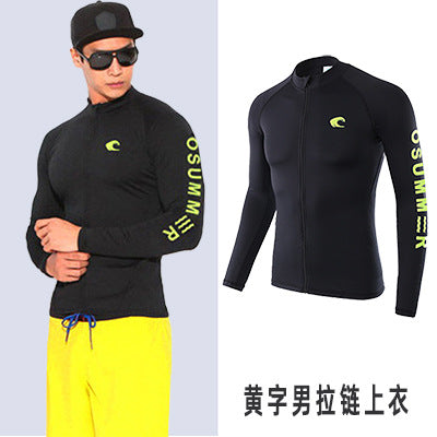 A top, pants, wetsuit