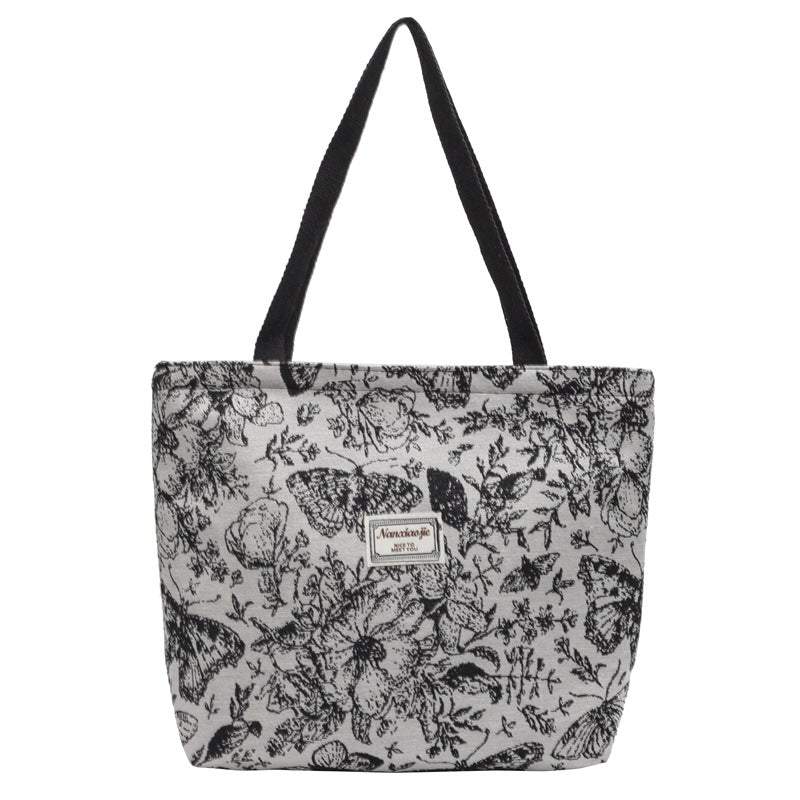 A new canvas bag women's ins versatile shopping commuter tote bag women's bag