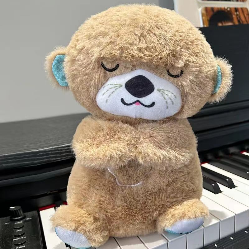 A breath otter breath bear cute plush toy soothing luminous doll cute sweet sleeping position otter sleeping