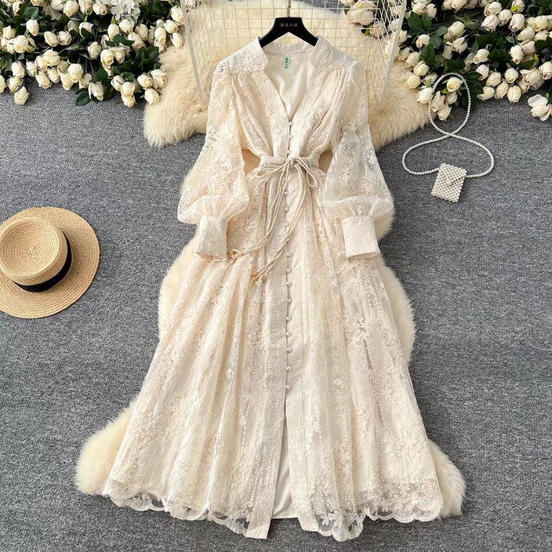 A lace embroidered dress