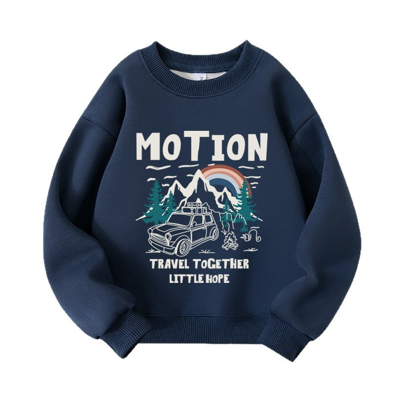 A children's crew neck sweater