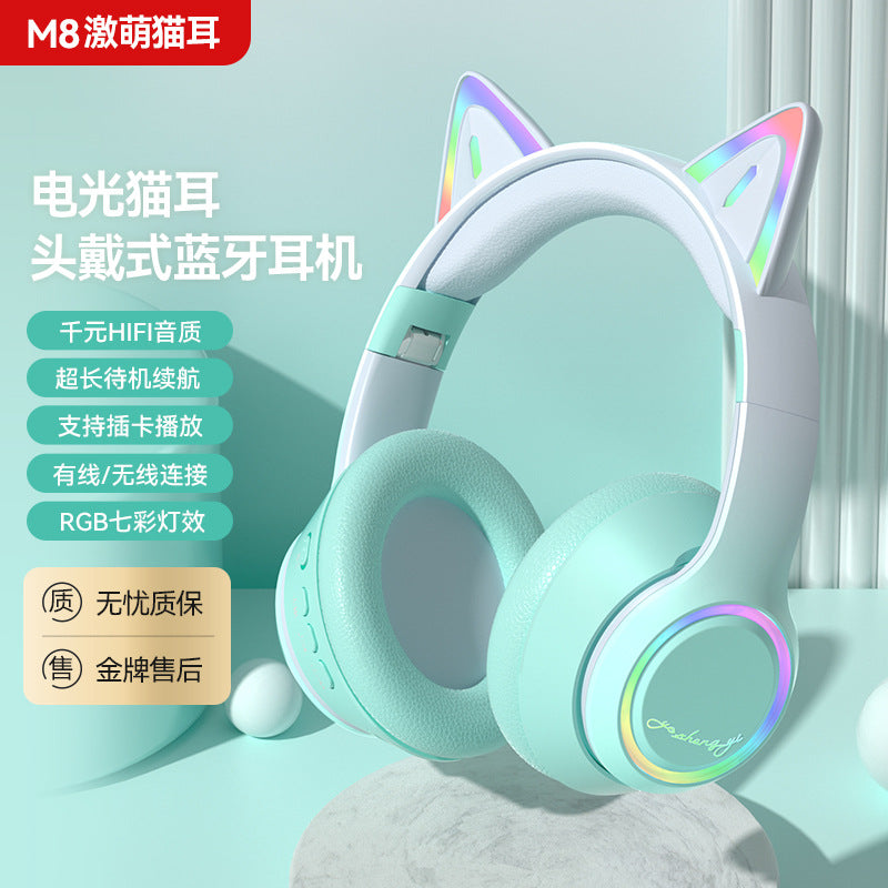 A wireless bluetooth headset