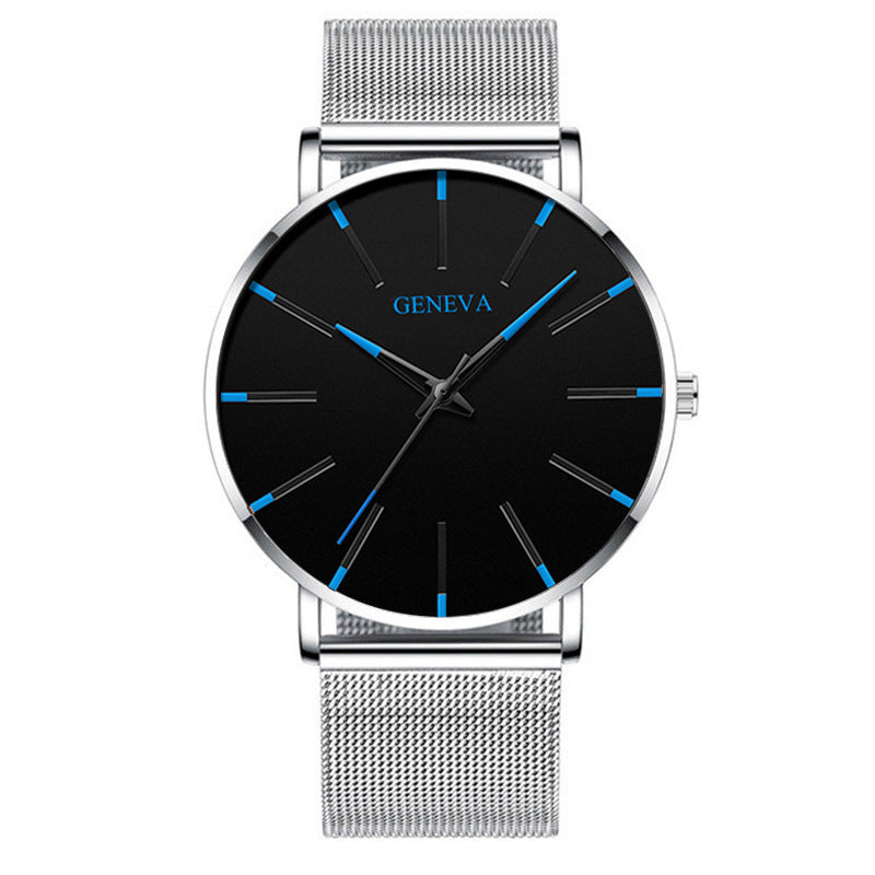 A Geneva Fashion Mesh Strap Watch Men's Watch Colorful Scale Men's Watch Business Quartz Watch Wholesale - Mixbatch