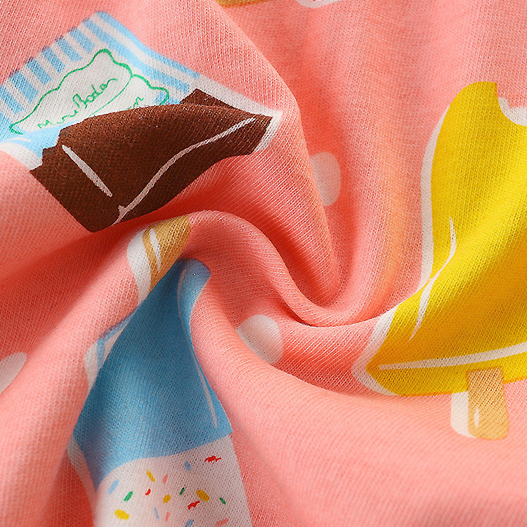 A printed knitted cotton dress for children 100% COTTON - Mixbatch