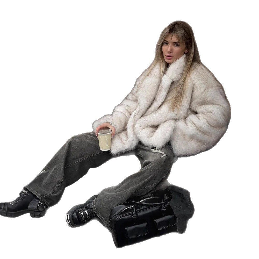A faux fur jacket
