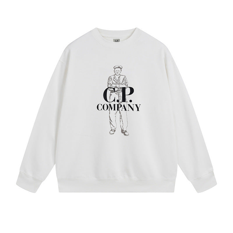 A crew neck sweater
