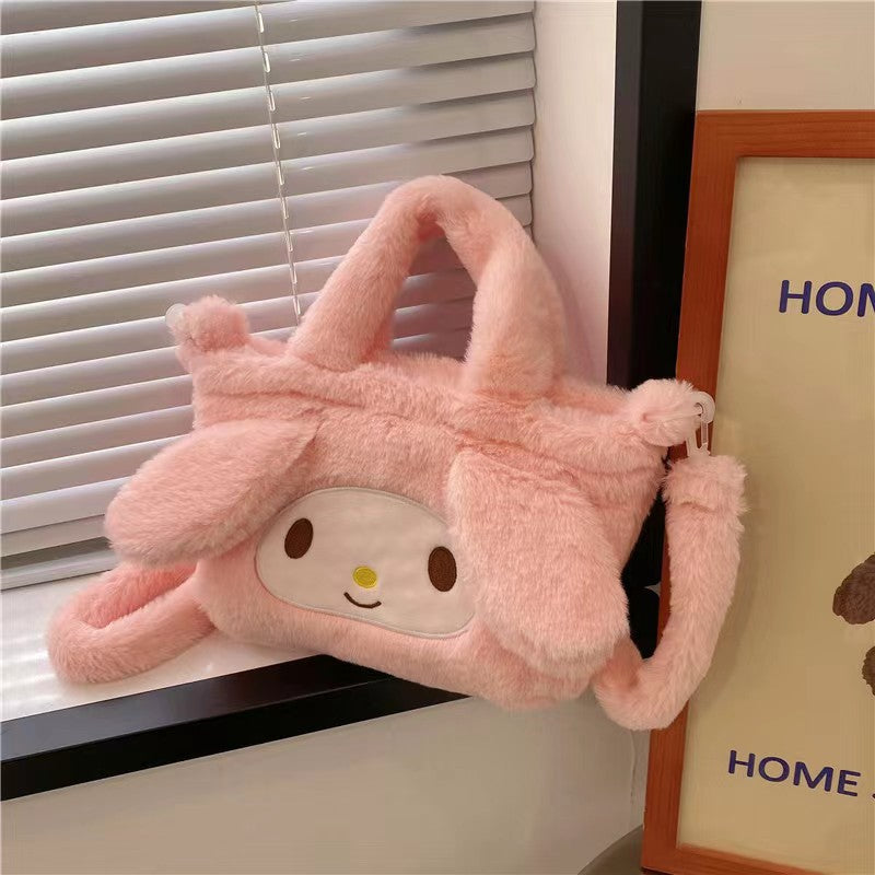 A new plush toy handbag shoulder oblique span bag cartoon bag girl foreign versatile