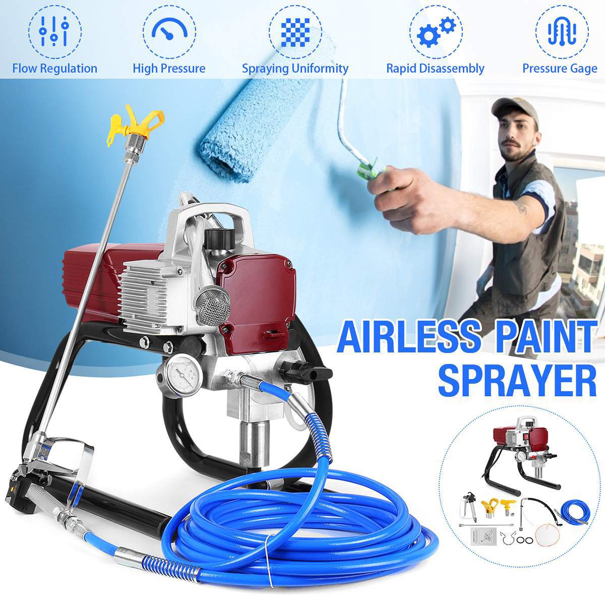 A 450 spraying machine spraying latex paint paint spraying machine coating anti-rust paint fireproof paint high pressure airless spraying machine