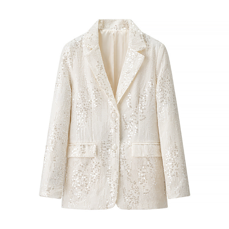A sequined suit
