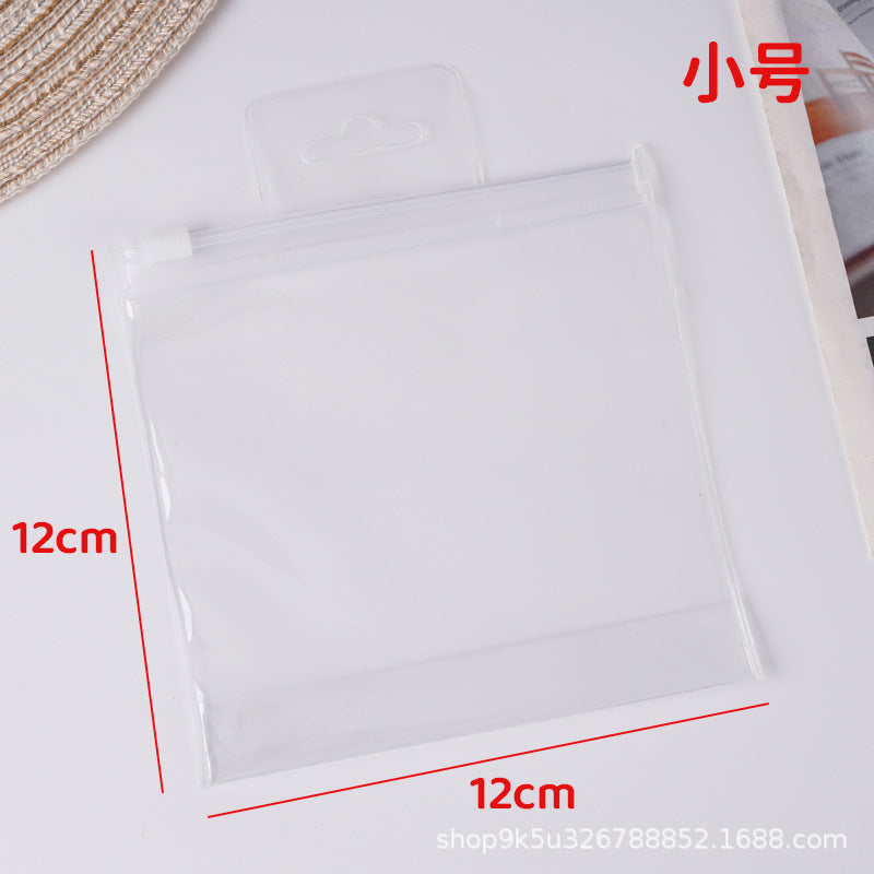 A transparent matte pvc zipper bag, cosmetic skin care tool storage bag, transparent jewelry packaging bag