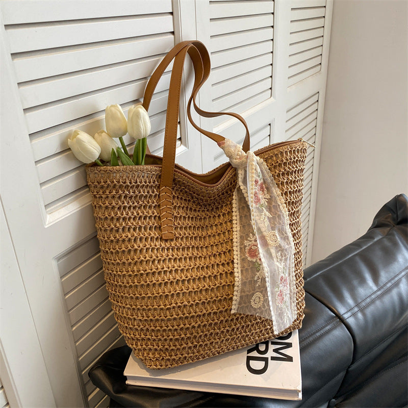 A woven bag shoulder bag