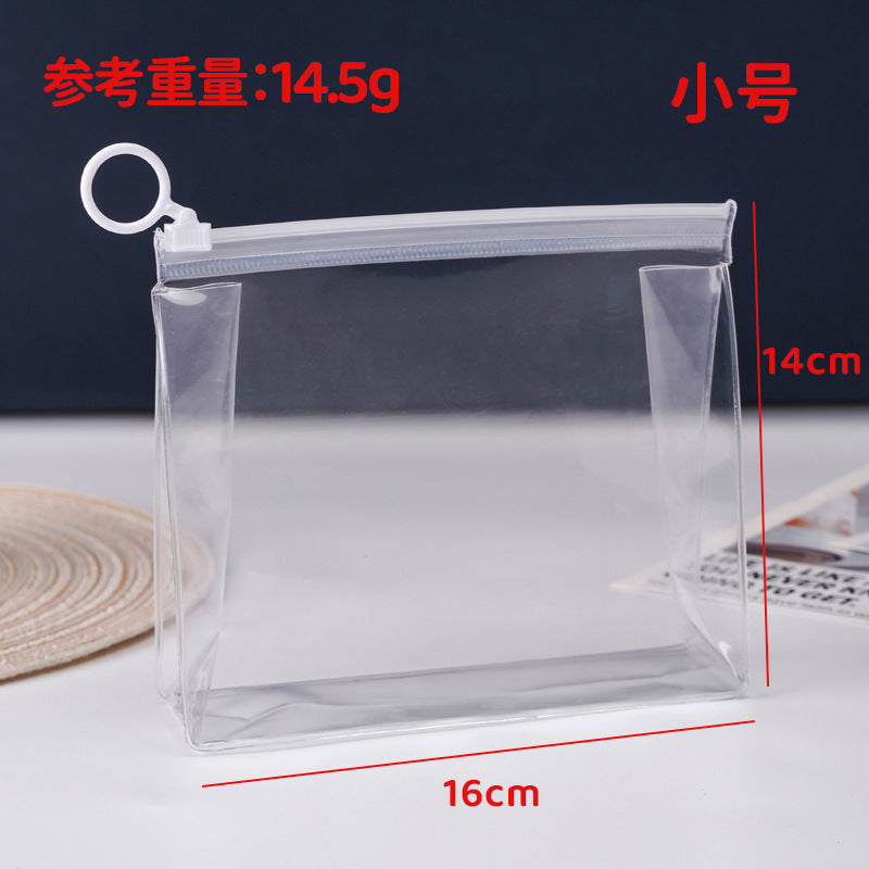 A transparent matte pvc zipper bag, cosmetic skin care tool storage bag, transparent jewelry packaging bag