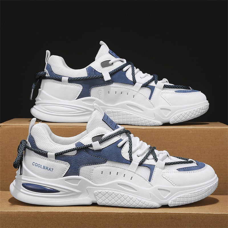 A spring and summer comfortable breathable dad shoes new 2024 youth running sports shoes casual versatile height increase men's shoes - Mixbatch