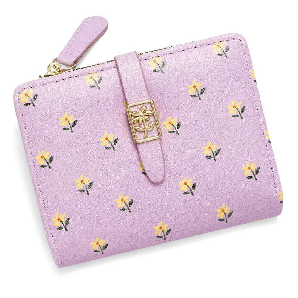 A new women's wallet short solid color card bag women's high-end cross-border zipper change bag source manufacturer