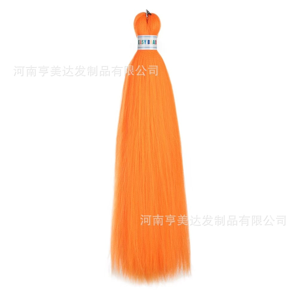 A EZ Color 26inch Women Chemical Fiber Long Straight Hair Large Easy Braided Hair Low Temperature Silk Long Straight Hair Wig