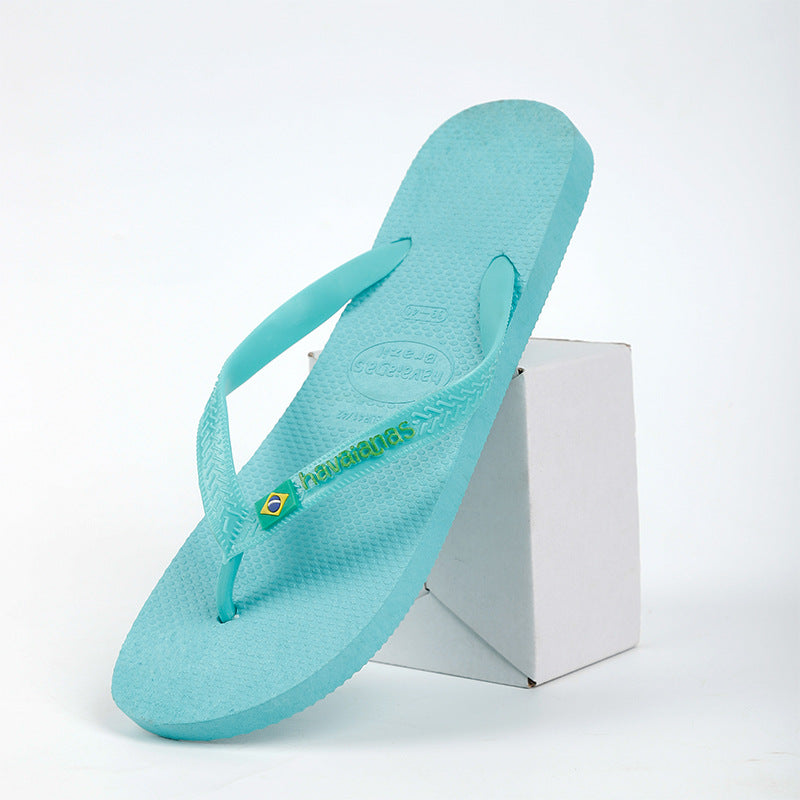 A Brazilian Havana Solid Color Rubber Non-Slip Men's Flip-flops Home Beach Flip-flops