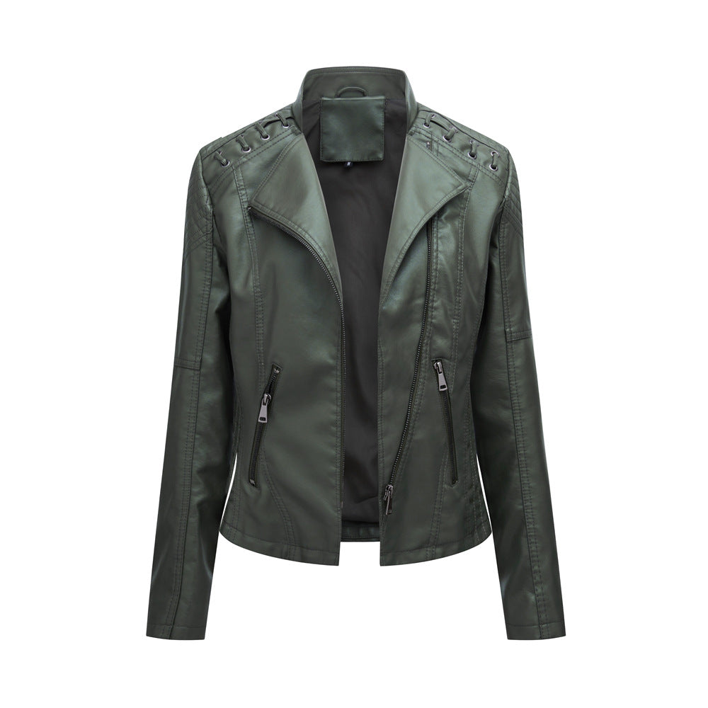 A women's leather jacket