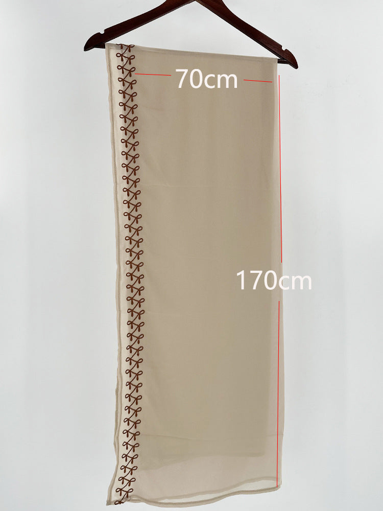 New Muslim fashion temperament elegant cardigan robe bat sleeve embroidered headscarf - Mixbatch