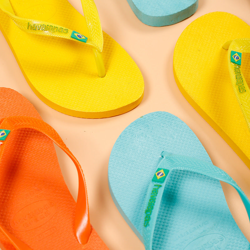 A Brazilian Havana Solid Color Rubber Non-Slip Men's Flip-flops Home Beach Flip-flops