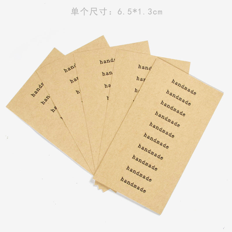 A gift box decorative rectangular self-adhesive hand made spot minimalist wind baking sealing sticker 10 pcs/sheet MOQ: 100 SHEET - Mixbatch