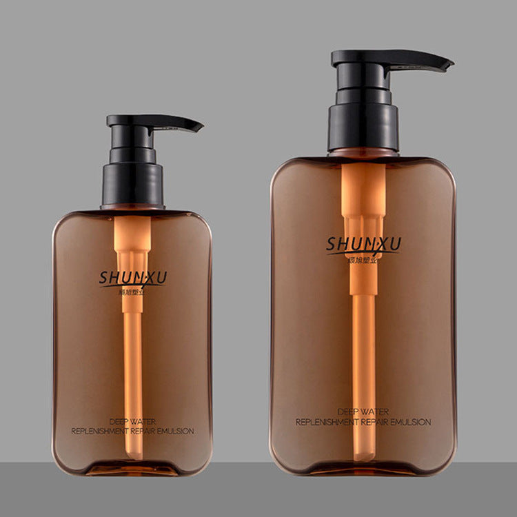 A Spot 300ml brown shampoo body wash bottle 200ml flat square body lotion sub-packaging lotion bottle - Mixbatch