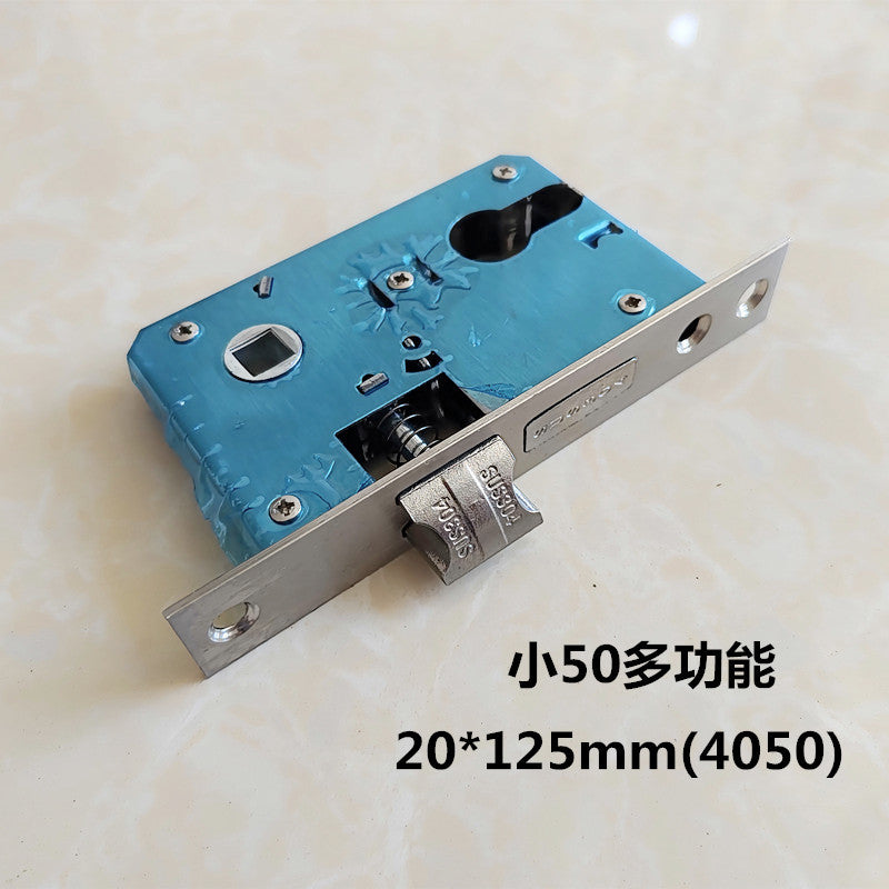 A Wooden door Interior door Fingerprint lock body Double active double fast lock body
