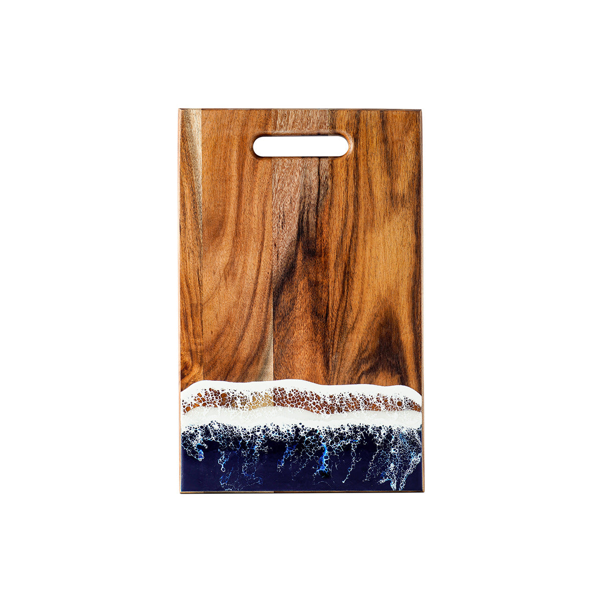 A Wave Resin Cutting Board Epoxy Resin Craft Acacia Wood Cutting Board River Beach Pattern Cooked Food Cutting Board